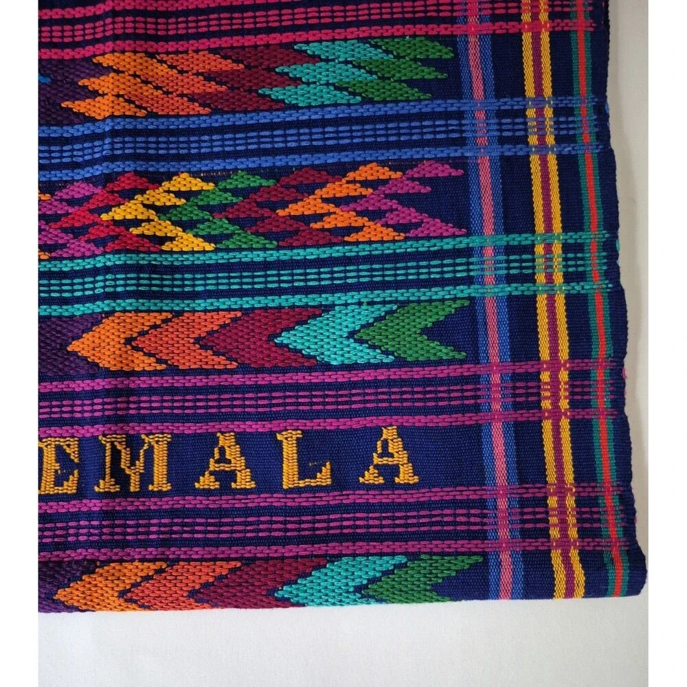 Guatamela Quetzal Bird Hand Woven Textile Table Runner Wall Hanging 49 x 17 IN